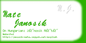 mate janosik business card